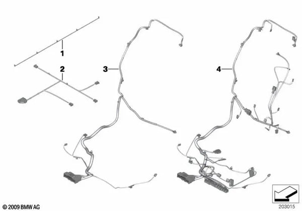 Juego de cables para motores de asiento delantero izquierdo para BMW Serie 5 F07, F10, F11, F18; Serie 7 F01, F02, F04 (OEM 61129231445). Original BMW.