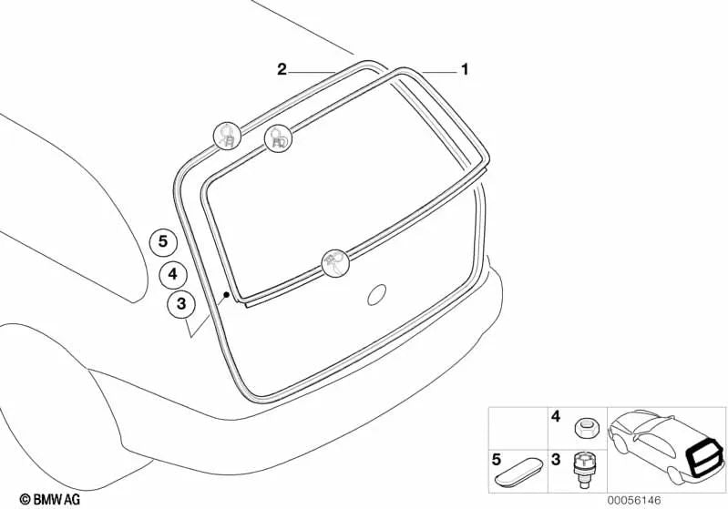 Gasket for BMW 3 Series E46 (OEM 51718233431). Genuine BMW