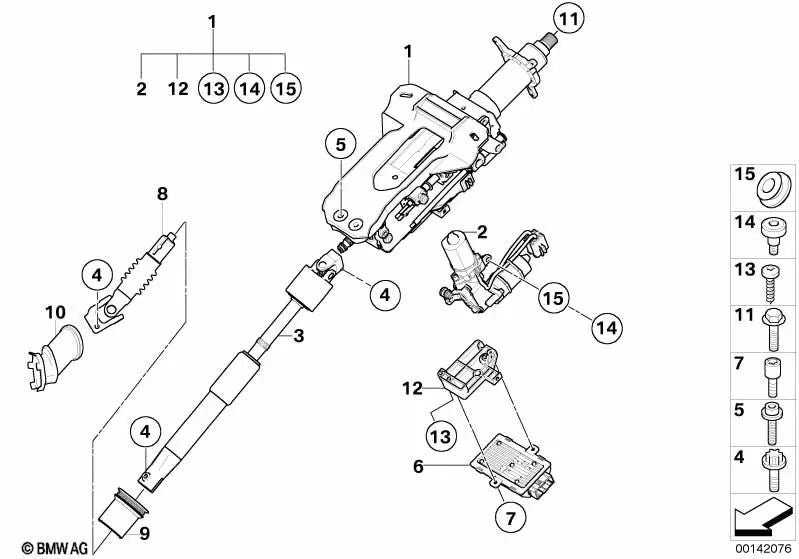 Vollelektrische Lenksäule für BMW E65, E66 (OEM 32306780899). Original BMW.