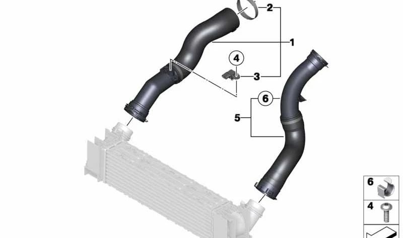 Conducto de aire de carga para BMW F20, F21, F30, F31, F35 (OEM 13717597588). Original BMW