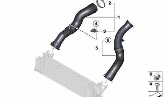 Carregar conduta de ar para BMW F20, F21, F30, F31, F35 (OEM 13717597588). BMW original