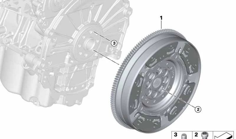 Volante bimasa OEM 21205A40869 para BMW F40, F44, F45, F46, F48, F39 y MINI F55, F56, F57, F54, F60. Original BMW/MINI.