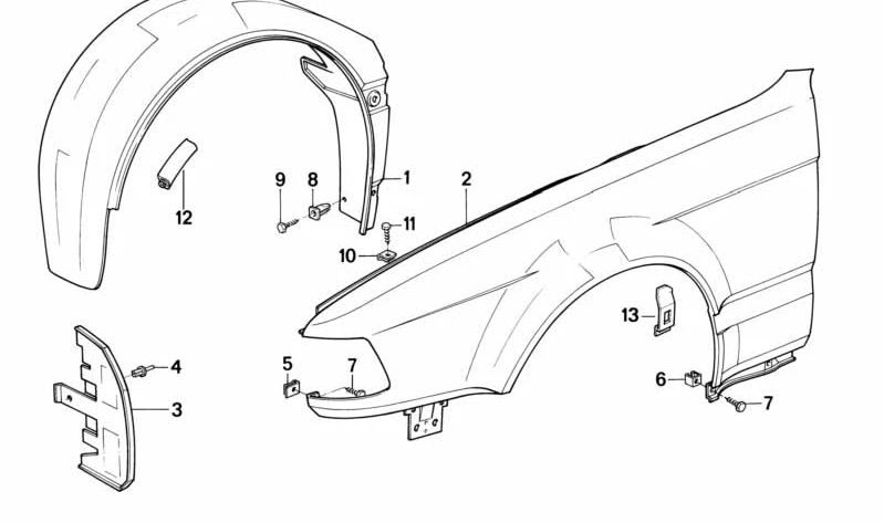 Cubierta izquierda para BMW Serie 7 E32 (OEM 51711908001). Original BMW.