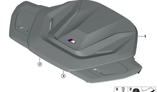 Cubierta de diseño OEM 11145A8C160 para BMW. Compatible con modelos BMW G20, G21, G30, G31, G12, G05, G06, G07. Original BMW.