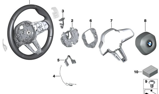 Volante M deportivo con levas de cambio para BMW U11, U10 (OEM 32305A7D357). Original BMW