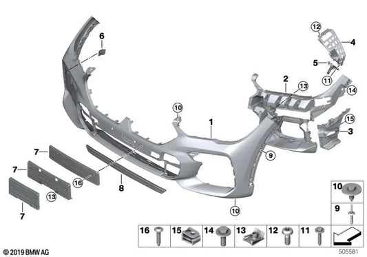 Soporte para faro antiniebla izquierdo para BMW X6 G06 (OEM 51118069947). Original BMW.