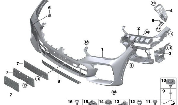 Aircurtain izquierdo para BMW G06 (OEM 51118092293). Original BMW