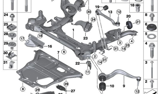 Tuerca de jaula para BMW Serie 3 F34 (OEM 31106860159). Original BMW.