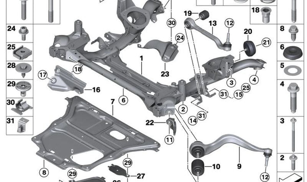 Protector Térmico para BMW Serie 3 F30, F31, F34 Serie 4 F32, F36 (OEM 31306858968). Original BMW