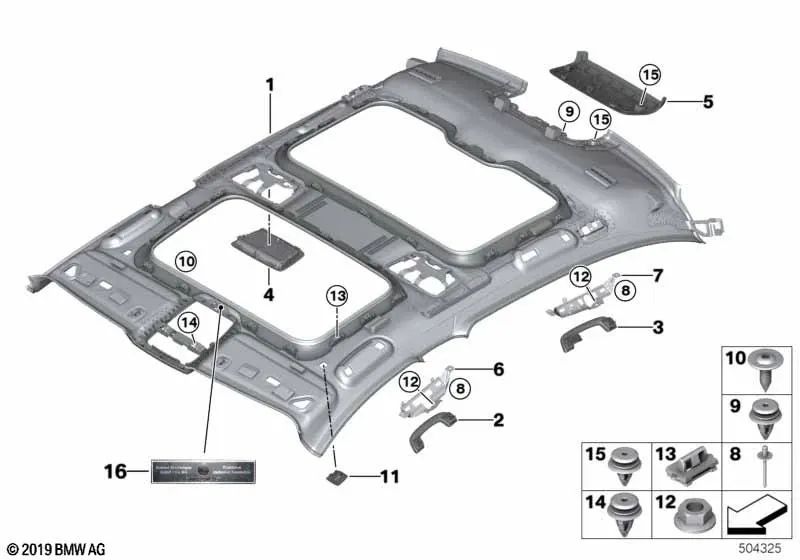 Asidero Fineline trasero izquierdo para BMW Serie 7 G11, G12 (OEM 51167426601). Original BMW