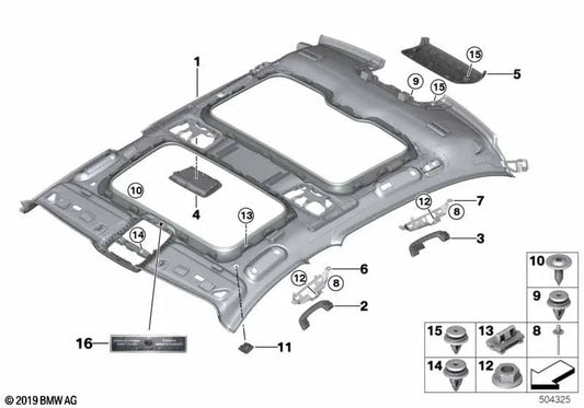 Left rear Fineline grab handle for BMW 7 Series G11, G12 (OEM 51167426601). Genuine BMW