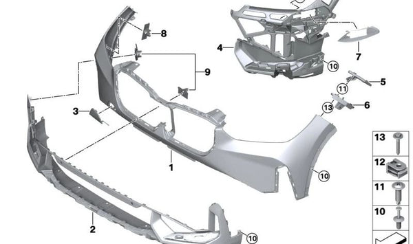 Soporte derecho OEM 51119883584 para BMW X5 (F15), X5 M (F85), X6 (F16), X6 M (F86). Original BMW.