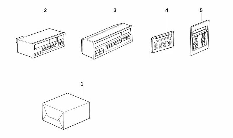 Digital Taktrahmen und Außentemperatur OEM 62131374292 für BMW E32, E34. Original BMW.