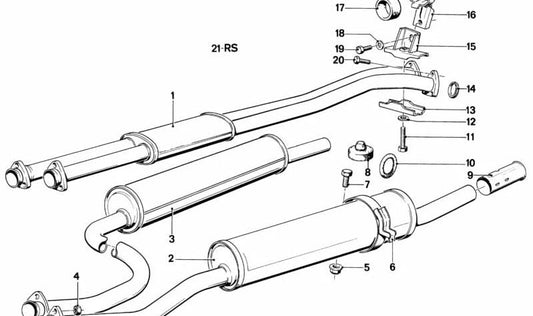 Silence arrière droit OEM 1812124665 pour BMW E21. BMW d'origine.