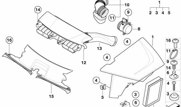 Abrazadera de manguera OEM 13713423998 para BMW X3 (E83). Original BMW