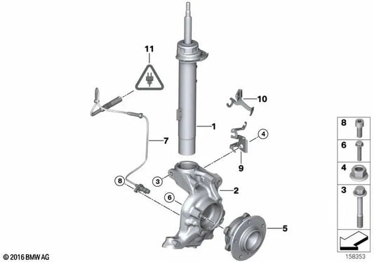 Amortiguador delantero derecho para BMW E84 (OEM 31316789574). Original BMW