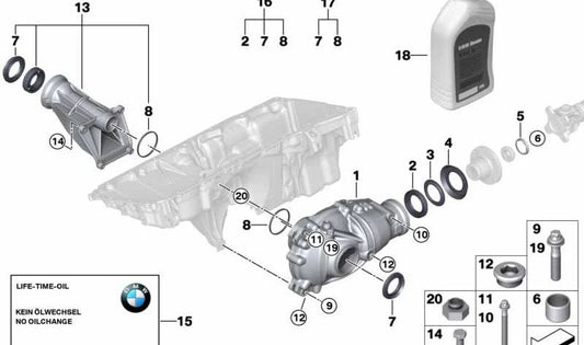 Tornillo Hexagonal con Arandela para BMW X5 E70, F15, F85 X6 E71, F16 (OEM 31517600238). Original BMW