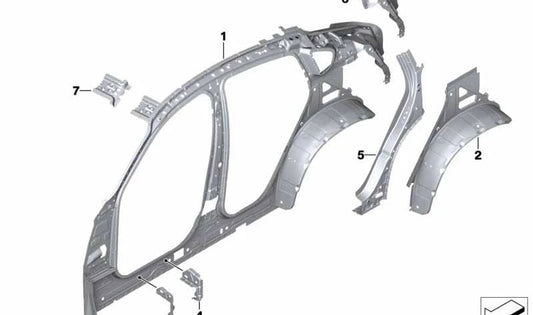 **Guardabarros exterior trasero derecho OEM 41007385462 para BMW F26. Original BMW.**