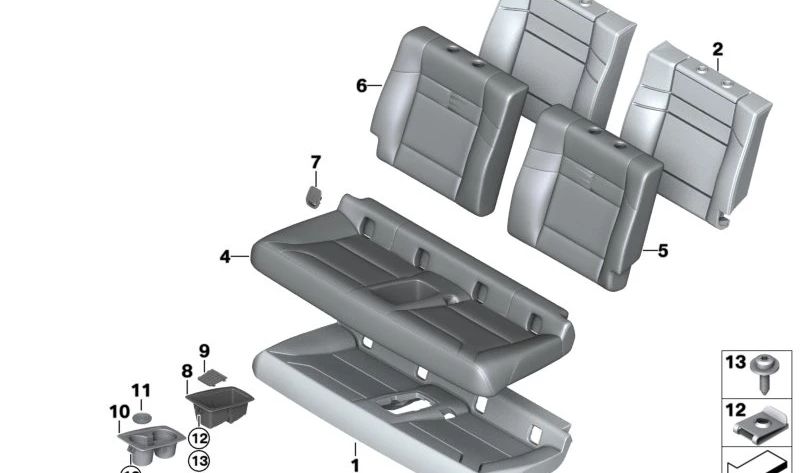 Bandeja de almacenamiento OEM 52207314095 para BMW i3 (I01). Original BMW.