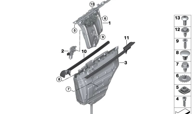 Drenagem da água direita 51357374994 para BMW F33, F83. BMW original