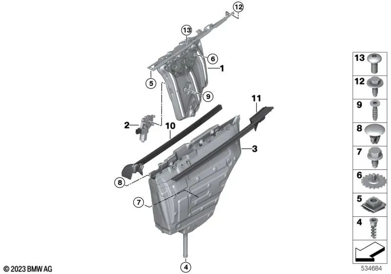 Rear Left Side Window Molding Trim for BMW F33, F83 (OEM 51377295571). Original BMW