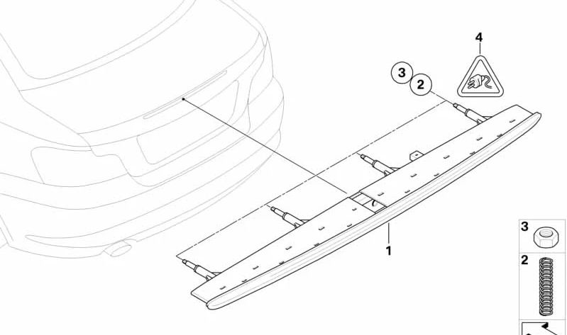 Tercera luz de freno para BMW Serie 1 E82, E88 (OEM 63257164978). Original BMW