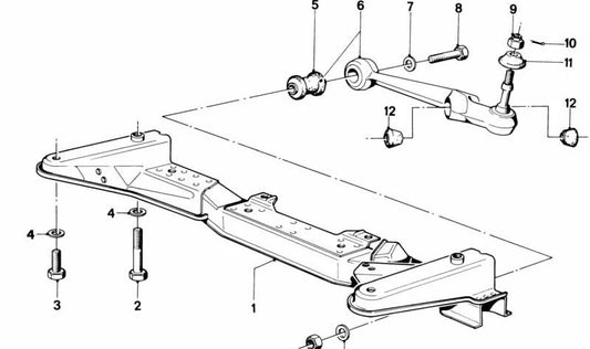 Front Left Suspension Arm OEM 31121114700 for BMW E21. Original BMW.