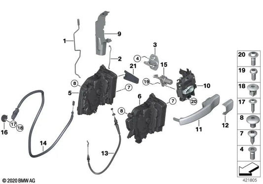 Limitador de exceso de elevación para BMW I01, I01N (OEM 51217391779). Original BMW