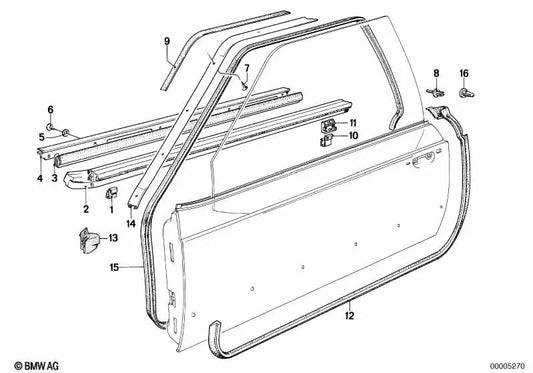 Cubierta derecha para BMW Serie 6 E24 (OEM 51211961654). Original BMW