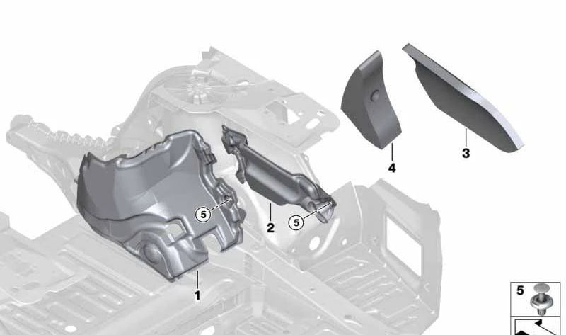 Aislante de sonido para BMW Serie 7 G11, G12 (OEM 51477351007). Original BMW.