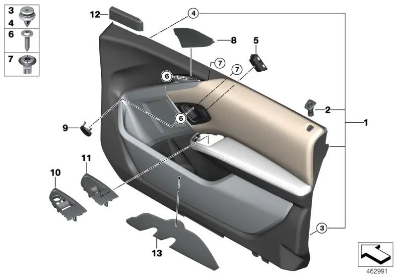 Central Locking Switch Cover for BMW i3 I01, I01N (OEM 51417326648). Original BMW