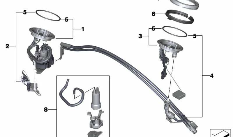 Kraftstoffpumpen-Reparatursatz für BMW E65, E66 (OEM 16117271162). Original BMW