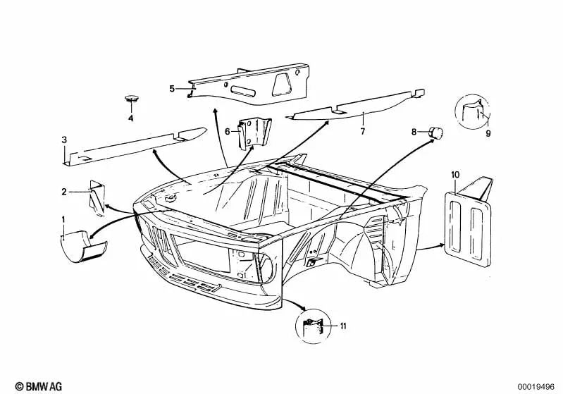 Placa de conexión izquierda para BMW (OEM 41141814039). Original BMW