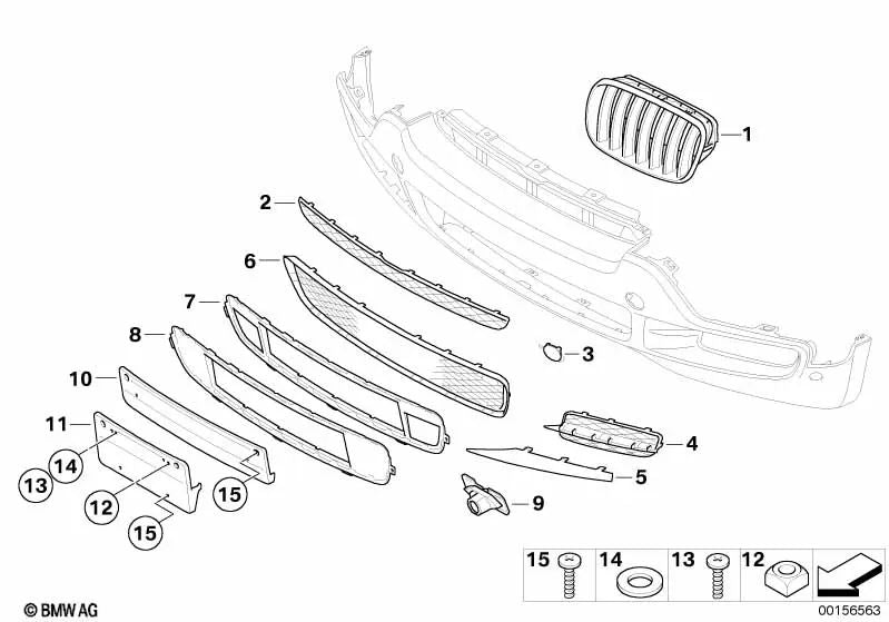 Right decorative strip for BMW E70 (OEM 51117168924). Original BMW