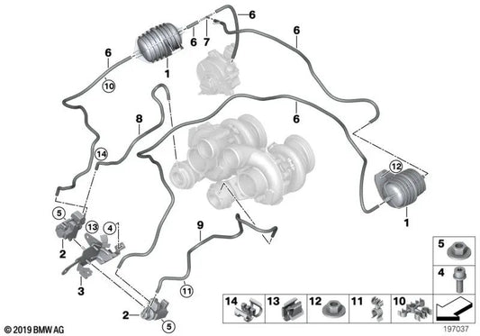 Soporte para mangueras para BMW E70, E71 (OEM 11657595627). Original BMW