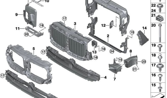 Air duct for right radiator OEM 51118085670 for BMW G06. Original BMW.