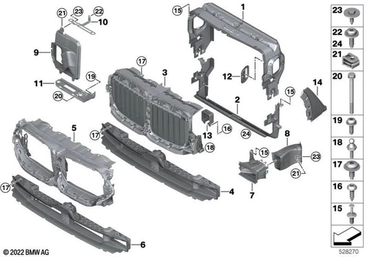 Conducto de aire inferior para BMW G06N, G07N (OEM 51749853875). Original BMW