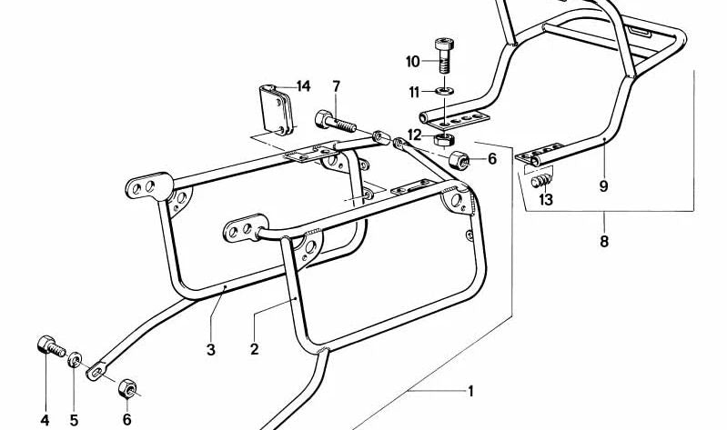 SUPPORT OF STEEL OEM 46541240944 for BMW R50. Original BMW Motorrad.