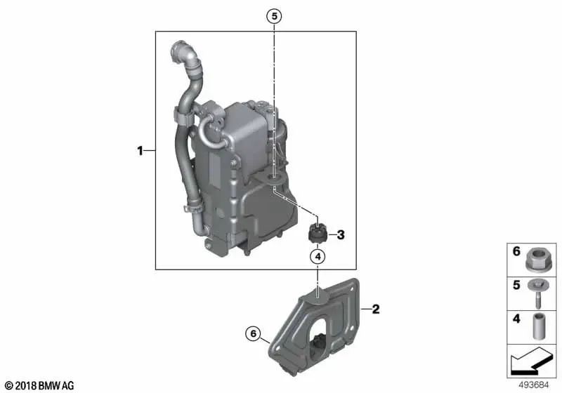 BMW Condenseur Support, G05N, G18, G18N, G06, G06N, G07, G07N (OEM 64219399989). BMW d'origine.