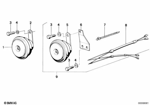 Soporte para BMW F30, F80 Serie 3, E46 Serie 3, F10 Serie 5 (OEM 61331244597). Original BMW.