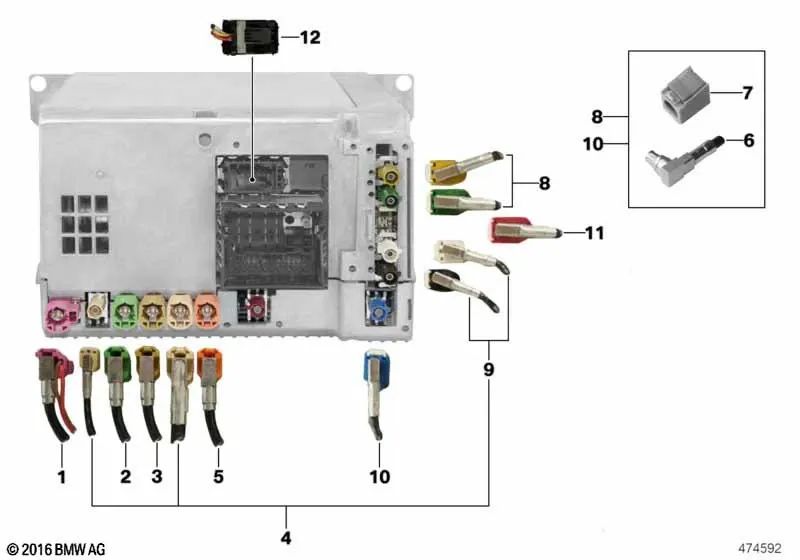 Módulo de reparación antenas DAB para BMW X5 F15, F85 (OEM 61119338191). Original BMW.