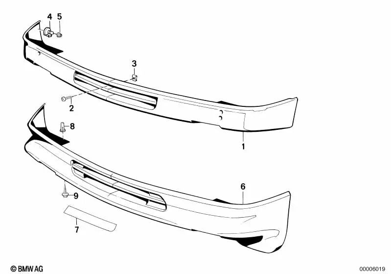 Faldón delantero para BMW Serie 3 E30 (OEM 51711933402). Original BMW