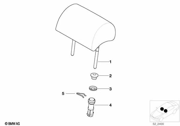 Cubierta para BMW Serie 3 E46, X5 E53 (OEM 52107008669). Original BMW