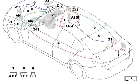 Câble d'alimentation PTC pour la série BMW 3 G20, G21 (OEM 61118721997). BMW d'origine