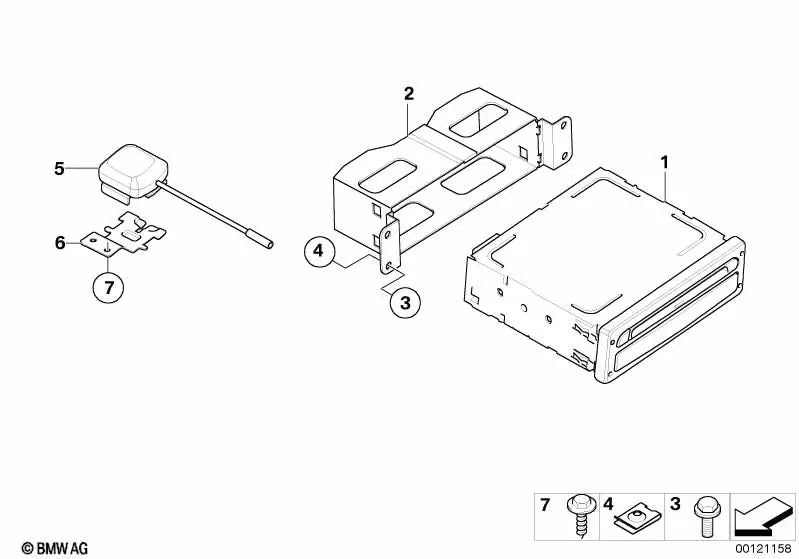 Soporte Antena GPS para BMW E85, E86 (OEM 65906914943). Original BMW