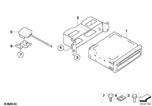 Soporte Antena GPS para BMW E85, E86 (OEM 65906914943). Original BMW