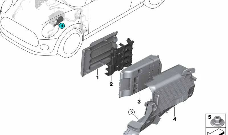 Distribuidor B+ para BMW F45, F46, X1 F48, X2 F39, MINI F54, F55, F56, F57, F60 (OEM 61149321024). Original BMW