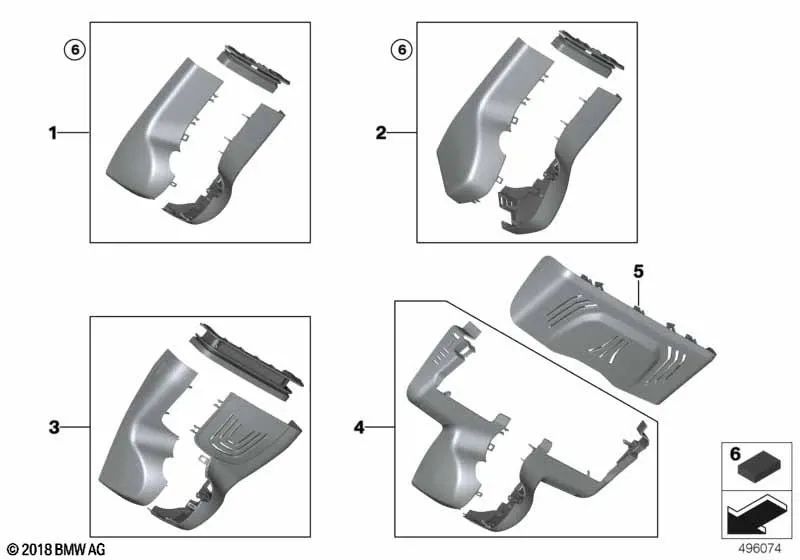 Game of Covers for Mirror Support per BMW X4 F98N, G02 X6 F96, G06 (OEM 51169108971). BMW originale