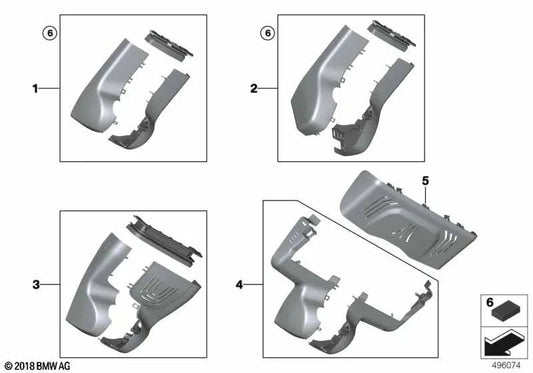 Juego de Cubiertas para Soporte de Espejo para BMW X4 F98N, G02 X6 F96, G06 (OEM 51169108971). Original BMW