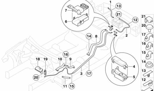 Leitungsschacht para BMW Serie 6 E63, E64 (OEM 61136927706). Original BMW